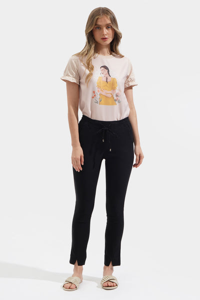 Closet Staples Cropped Drawstring Pull Up Trousers