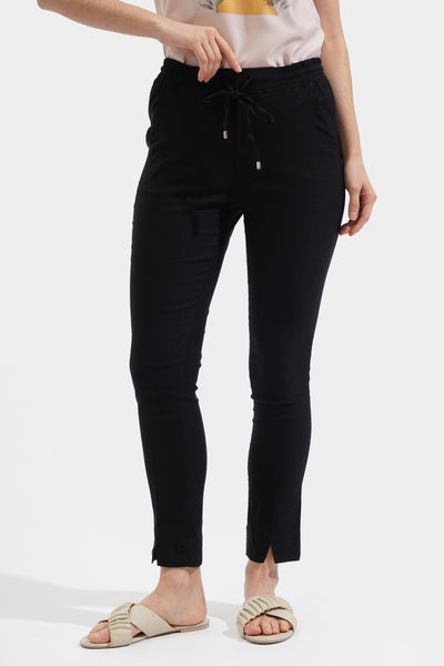 Closet Staples Cropped Drawstring Pull Up Trousers