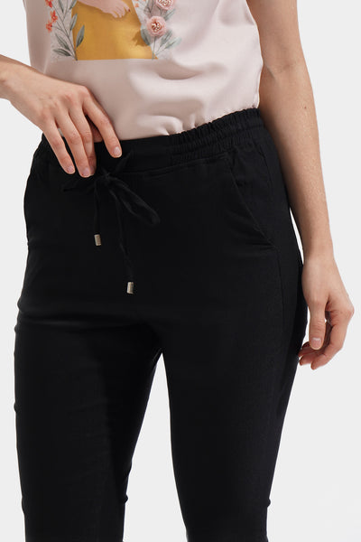 Closet Staples Cropped Drawstring Pull Up Trousers