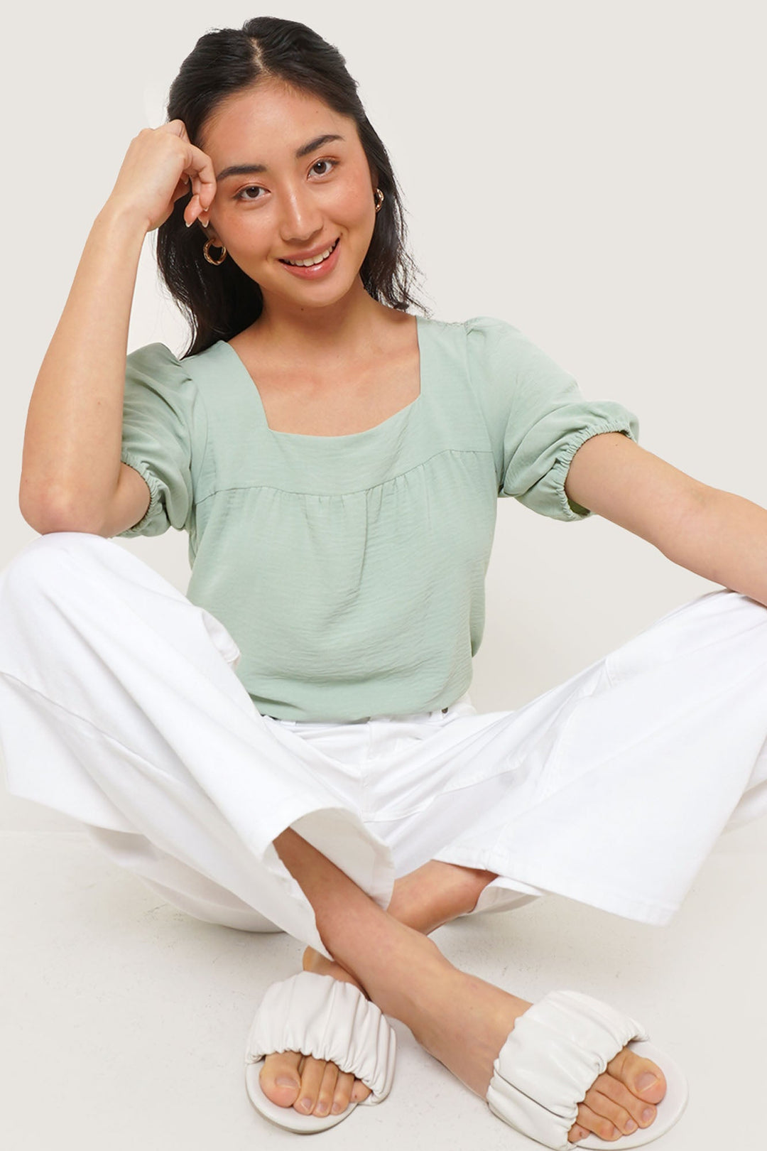 Square Neck Puff Sleeve Top