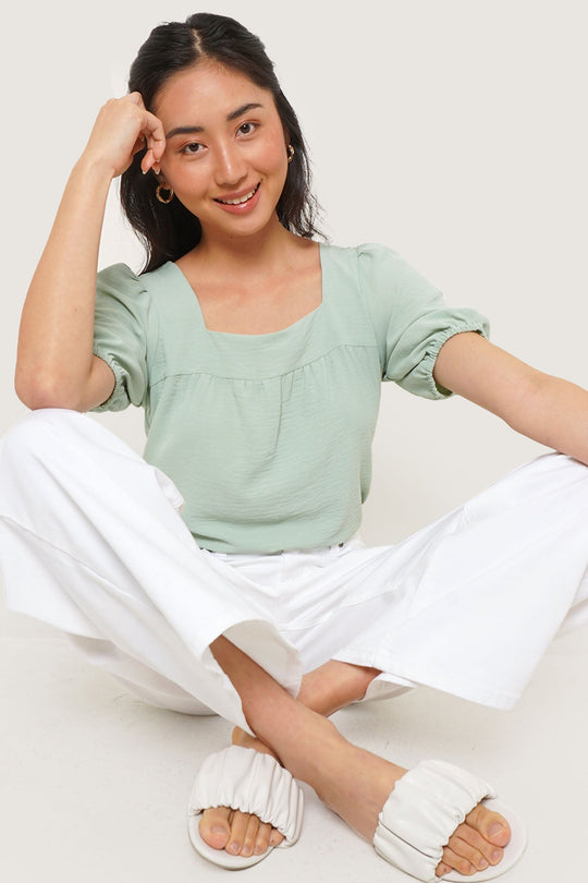 Square Neck Puff Sleeve Top