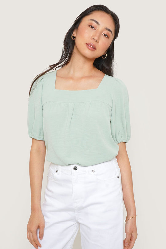 Square Neck Puff Sleeve Top