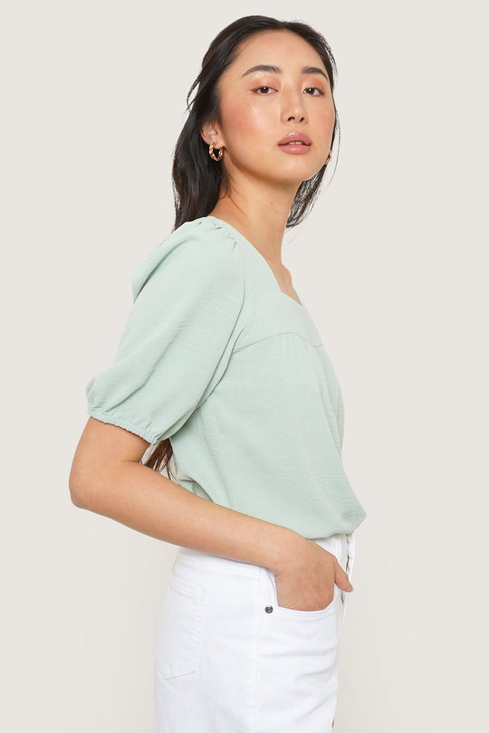 Square Neck Puff Sleeve Top