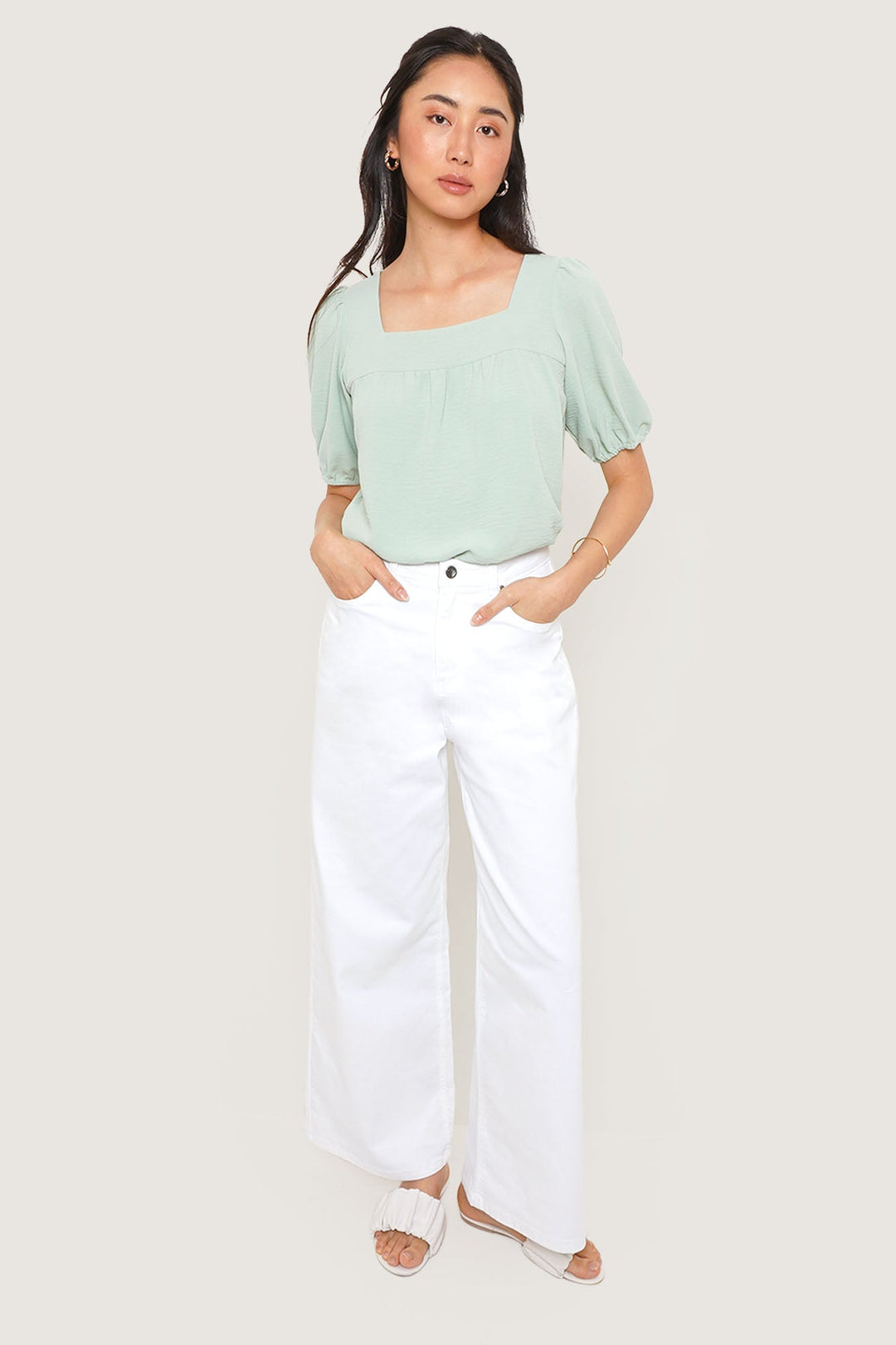 Square Neck Puff Sleeve Top