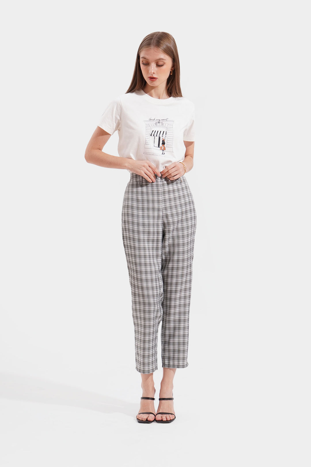 Checkered Ankle Length Cozy Pants