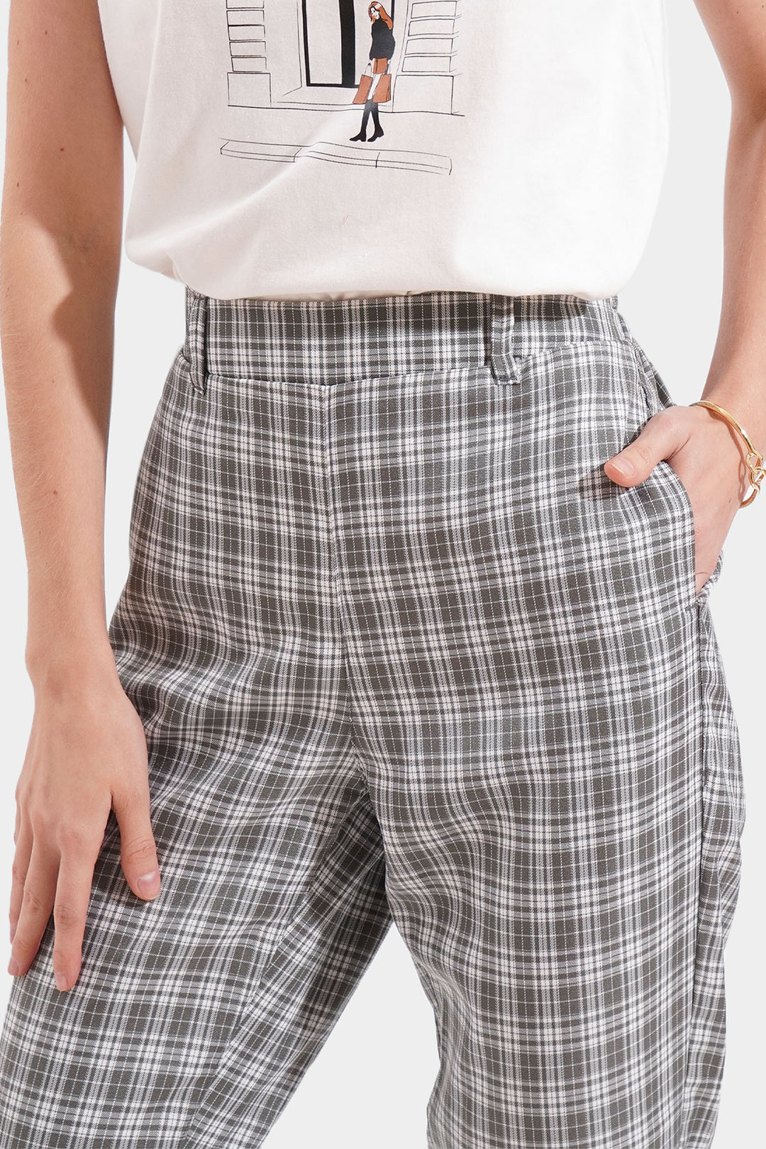 Checkered Ankle Length Cozy Pants