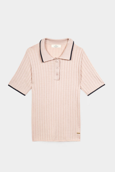Closet Staples Collared Flat Knit Tee with Contrast Detail