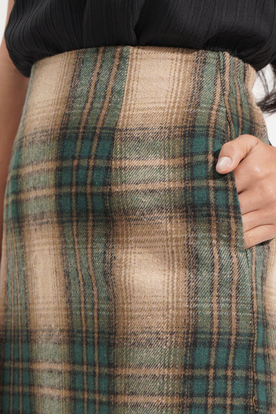 Checkered Midi Skirt
