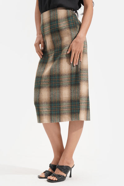 Checkered Midi Skirt