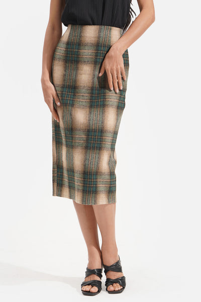 Checkered Midi Skirt