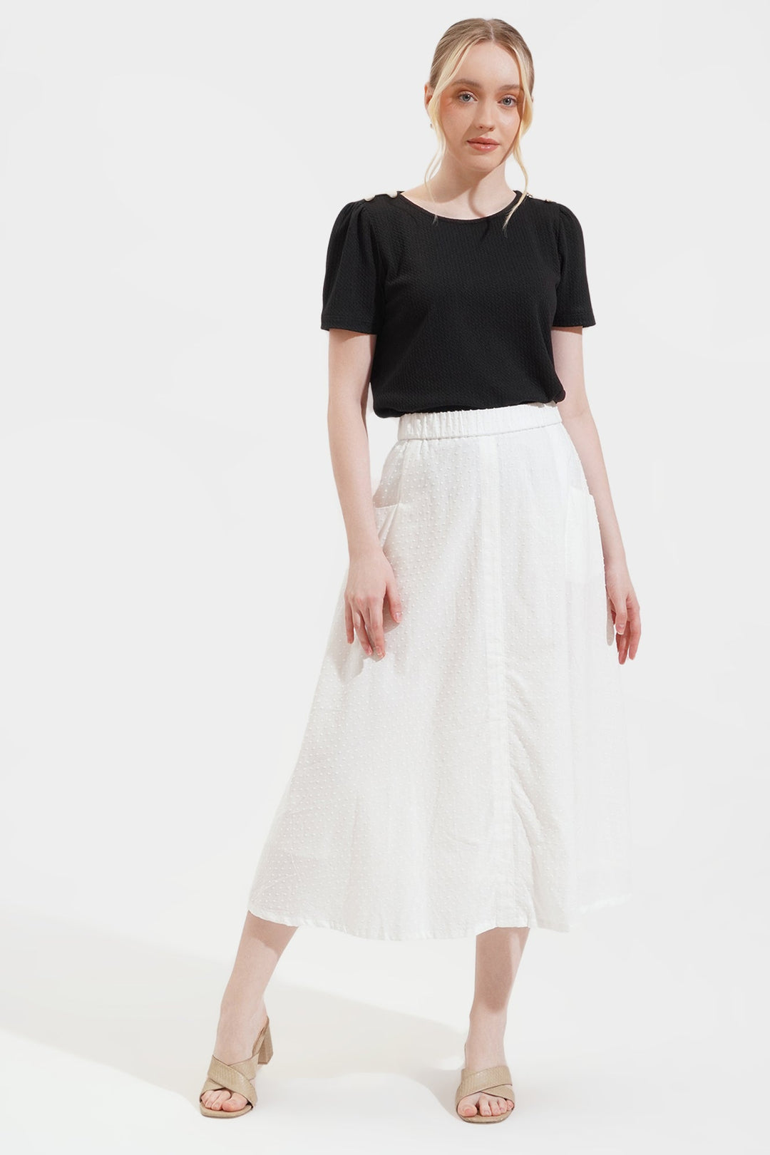 Textured Midi Skirt