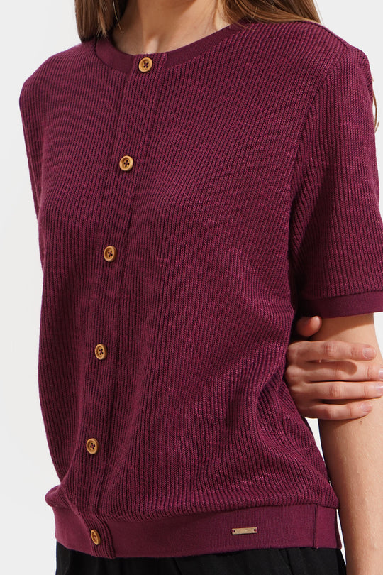 Closet Staples Round Neck Button Down Tee