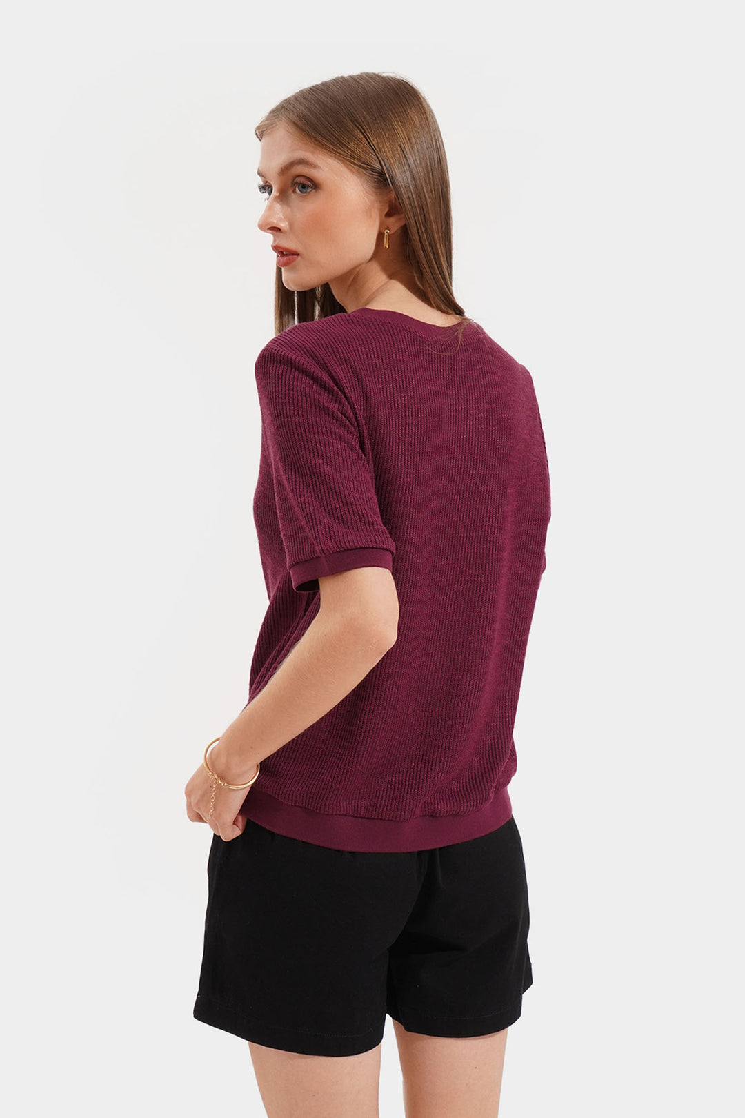 Closet Staples Round Neck Button Down Tee