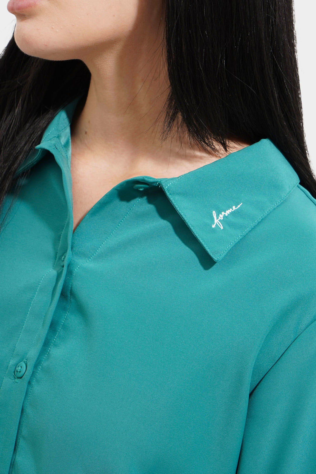 Closet Staples Poplin Button Down Shirt with Logo Embroidery Detail