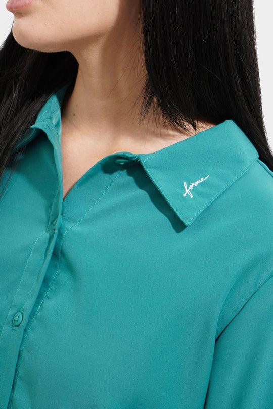 Closet Staples Poplin Button Down Shirt with Logo Embroidery Detail