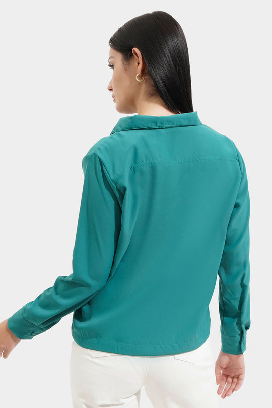 Closet Staples Poplin Button Down Shirt with Logo Embroidery Detail