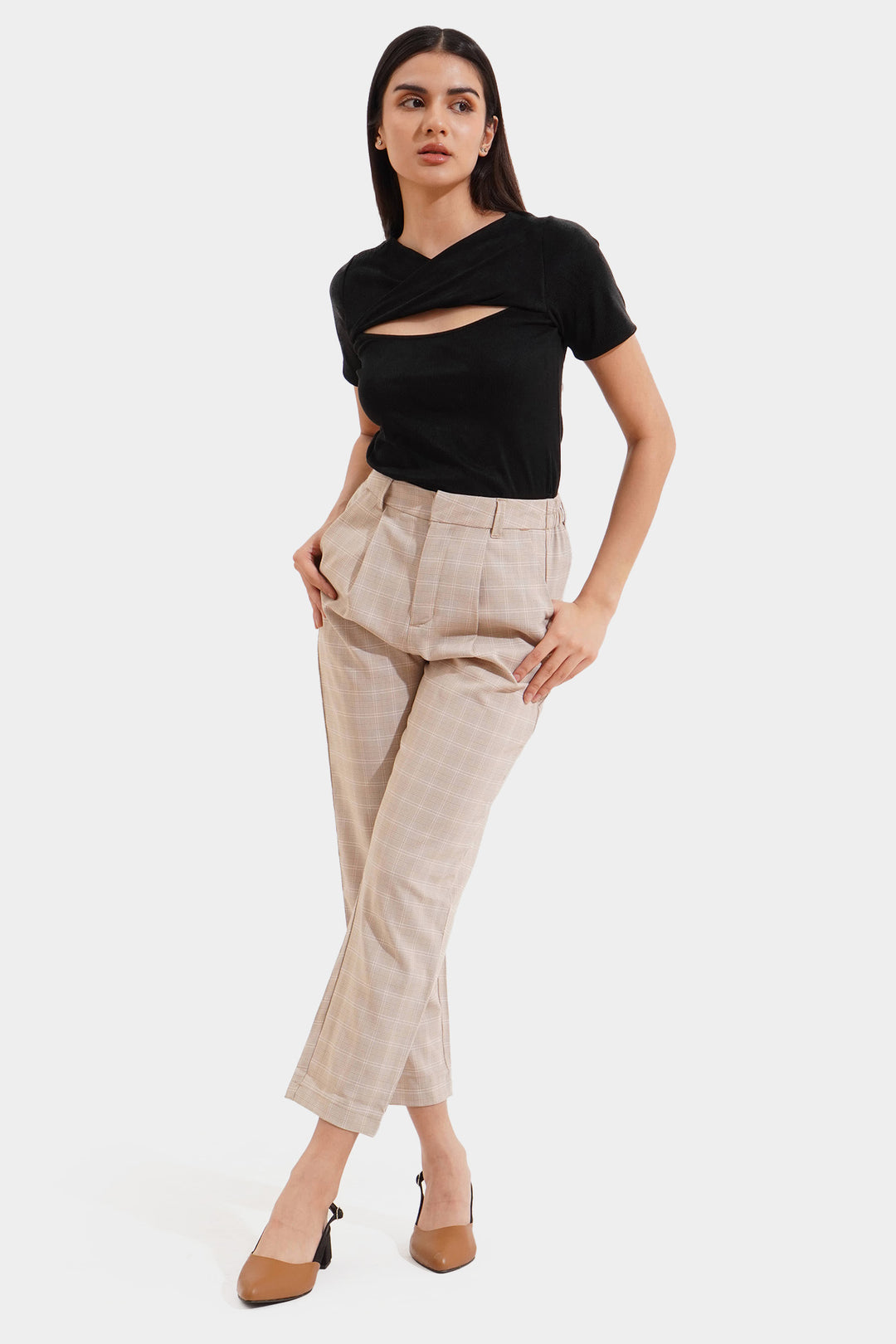 Twist Front Ribbed Tee