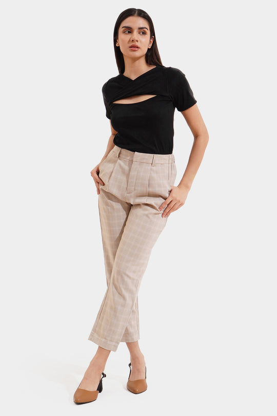 Twist Front Ribbed Tee