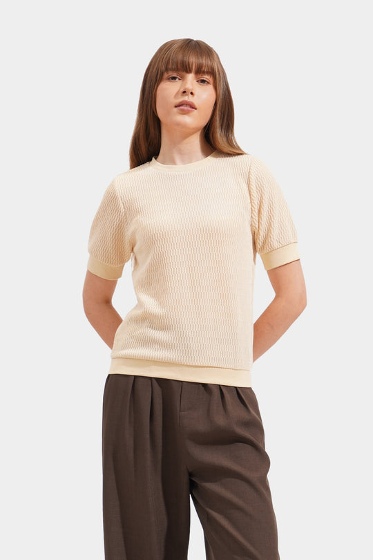 Textured Flat Knit Tee