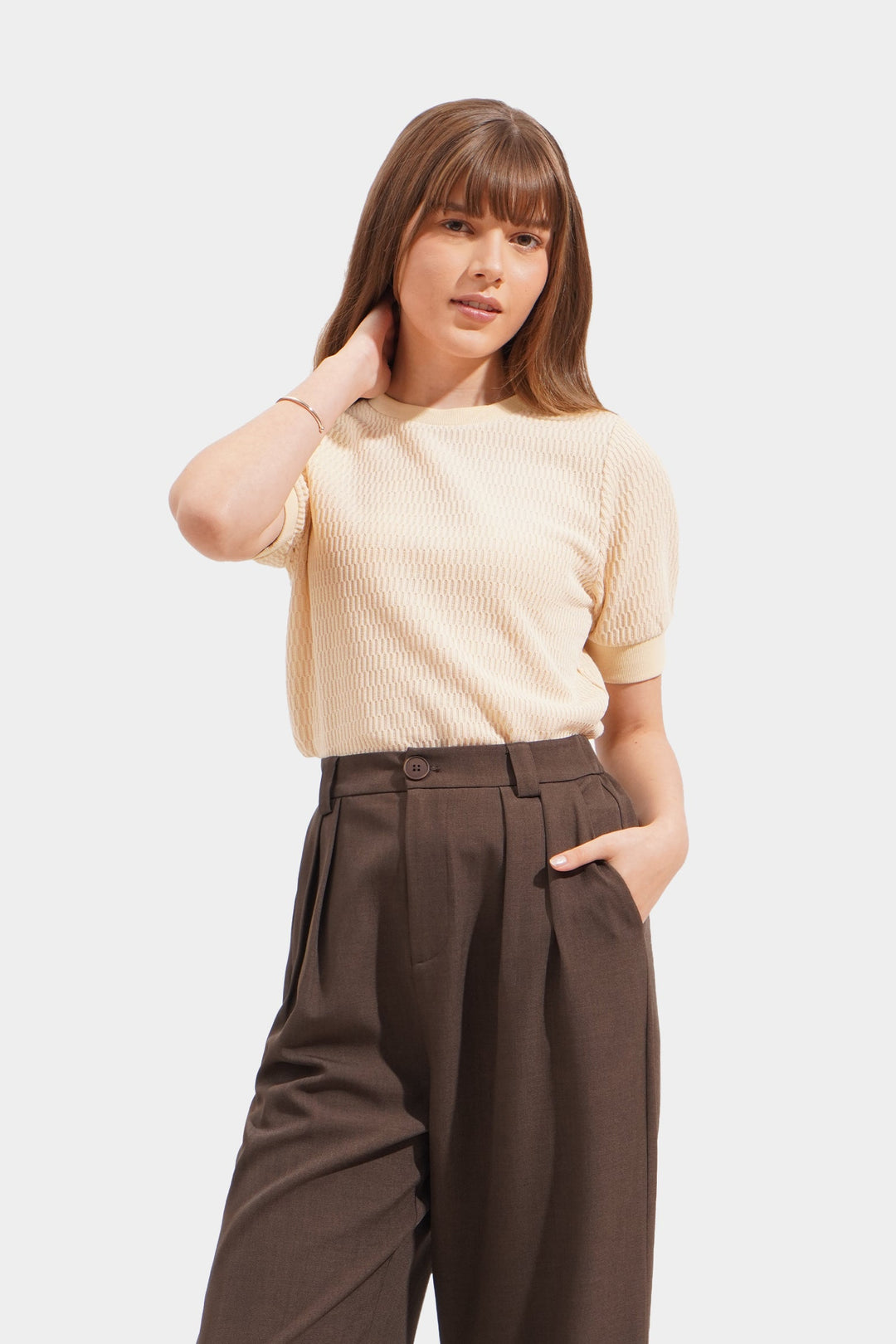 Textured Flat Knit Tee