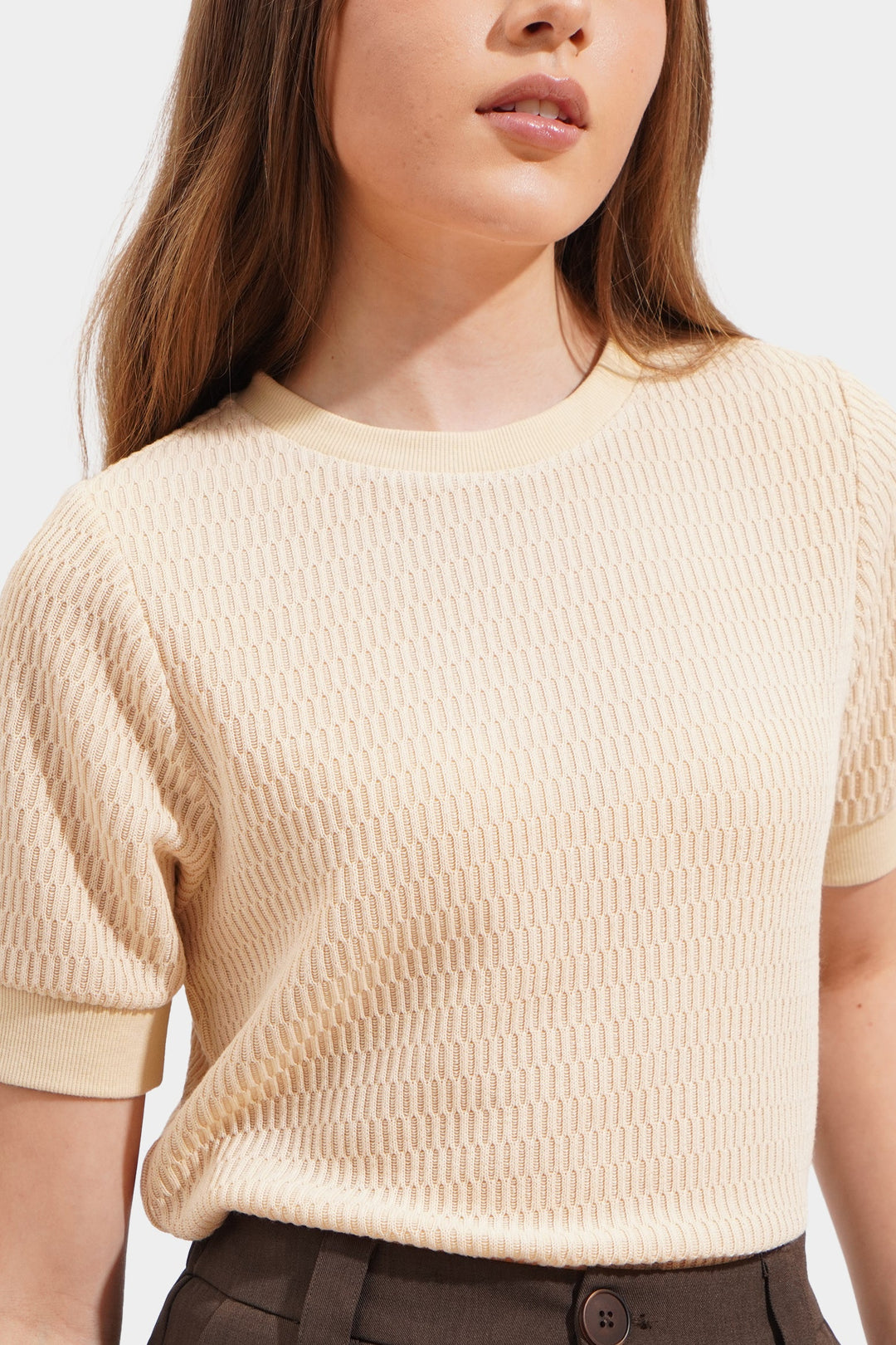 Textured Flat Knit Tee