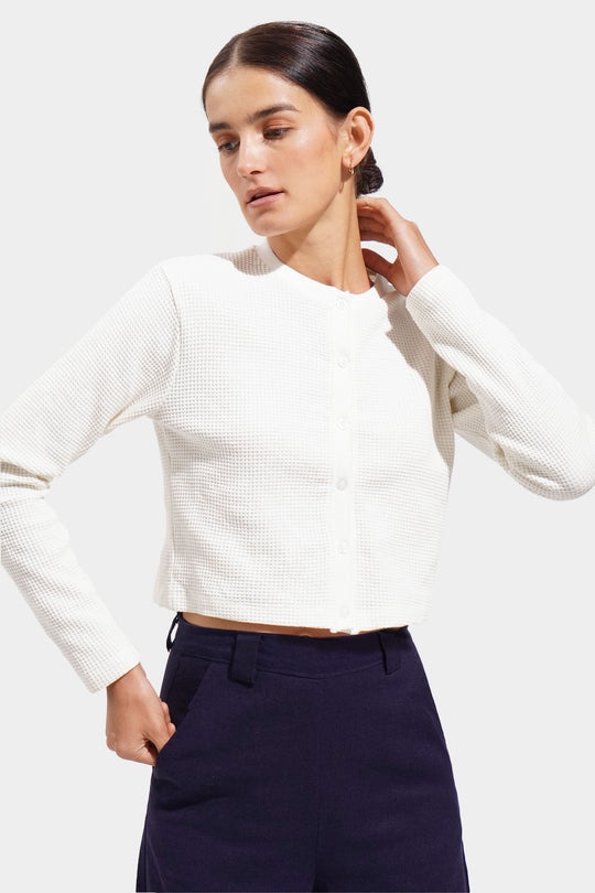 Waffle Knit Cardigan