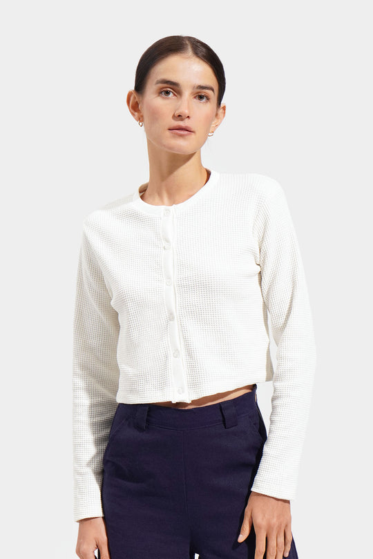 Waffle Knit Cardigan