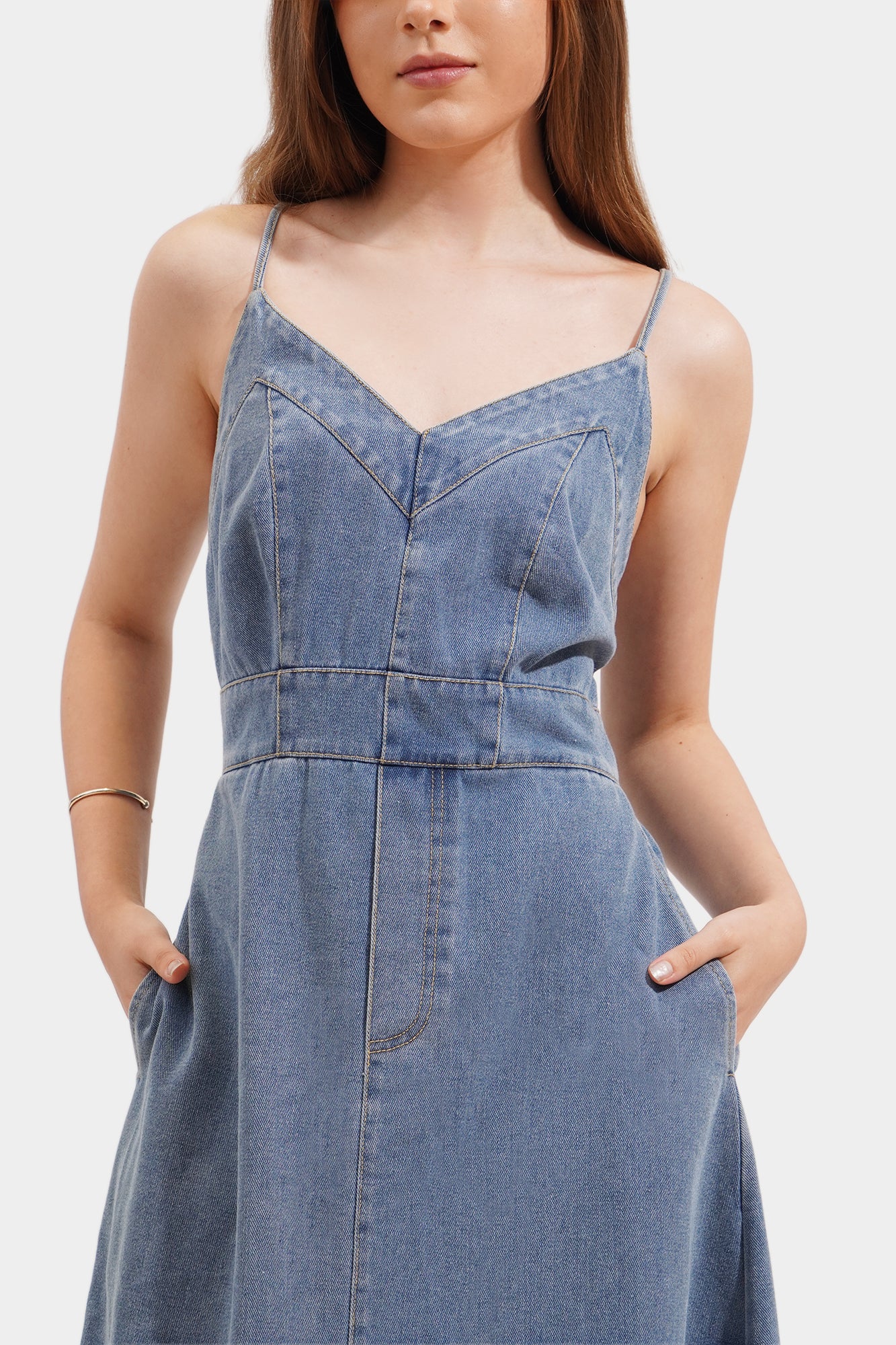 FORME ダウンジレ Strappy Denim Dress – ForMe