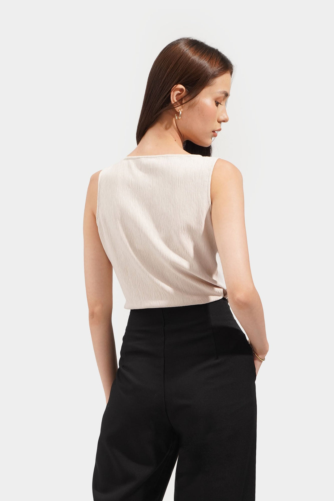 Button Down Boat Neck Knit Top