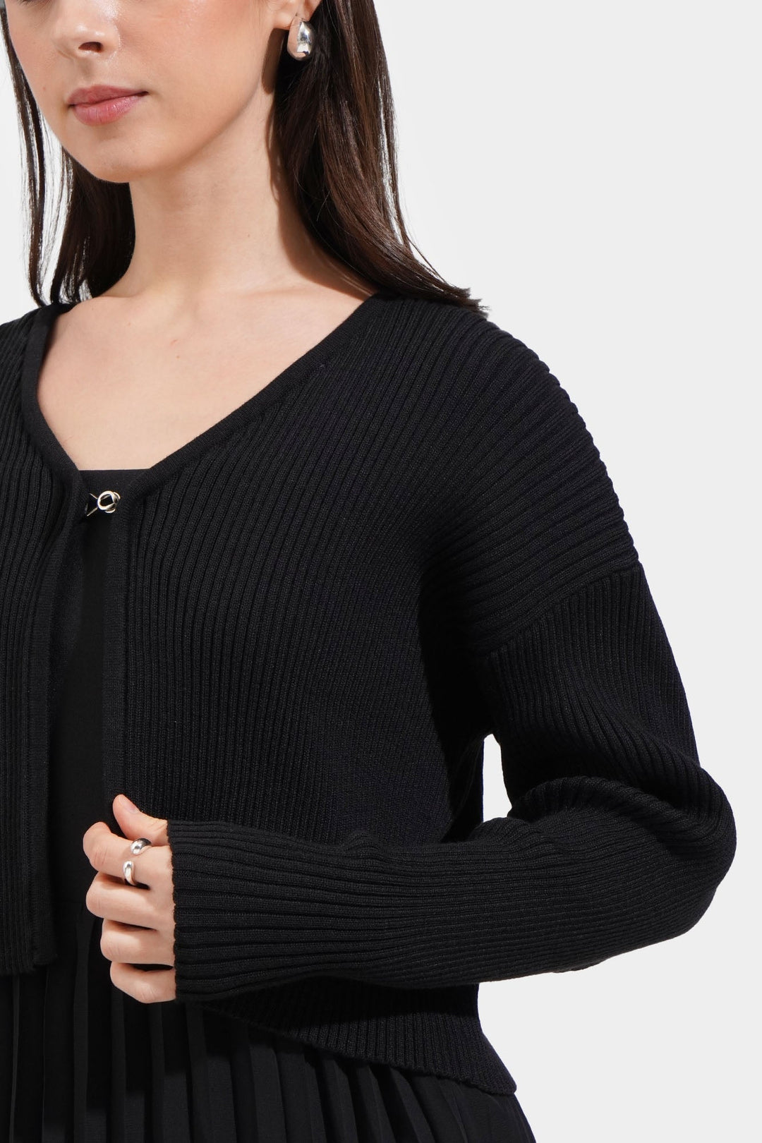 Knitted Cardigan With Buckle
