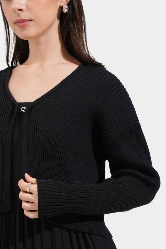Knitted Cardigan With Buckle