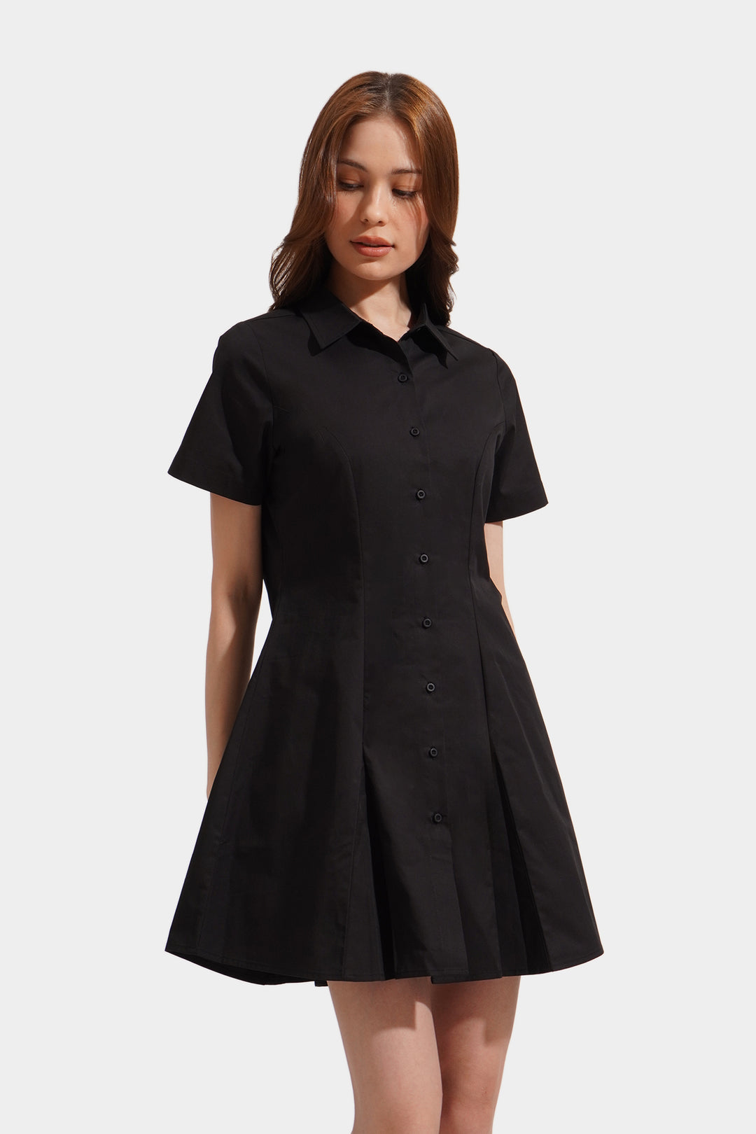 Collared Button Down Mini Dress ForMe Collared Button Down Mini Dress ForMe
