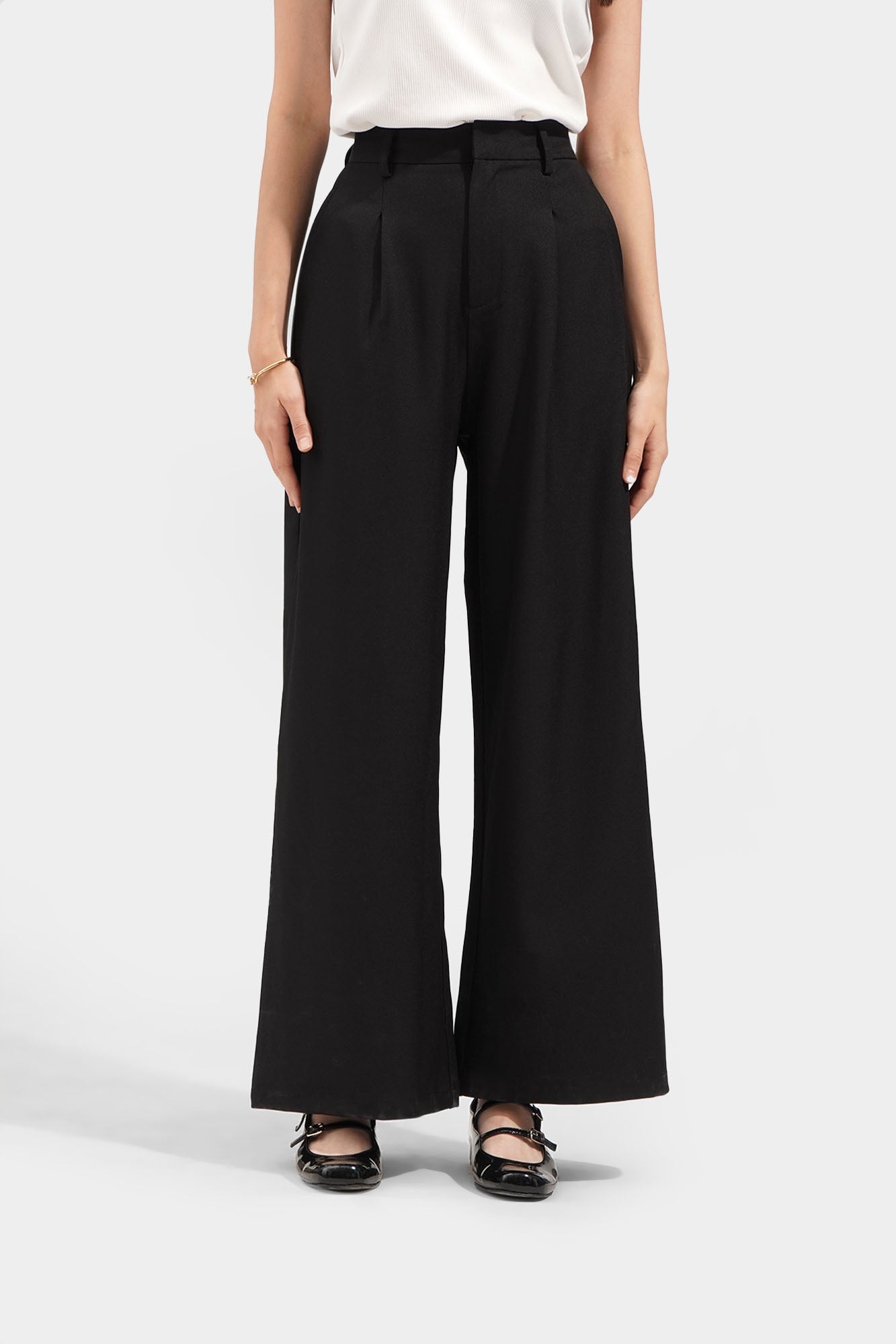 パンツ ULTIMUS Loose Wide Leg Pleated Pants Pleated loose rivet wide pants – ULTIMUS