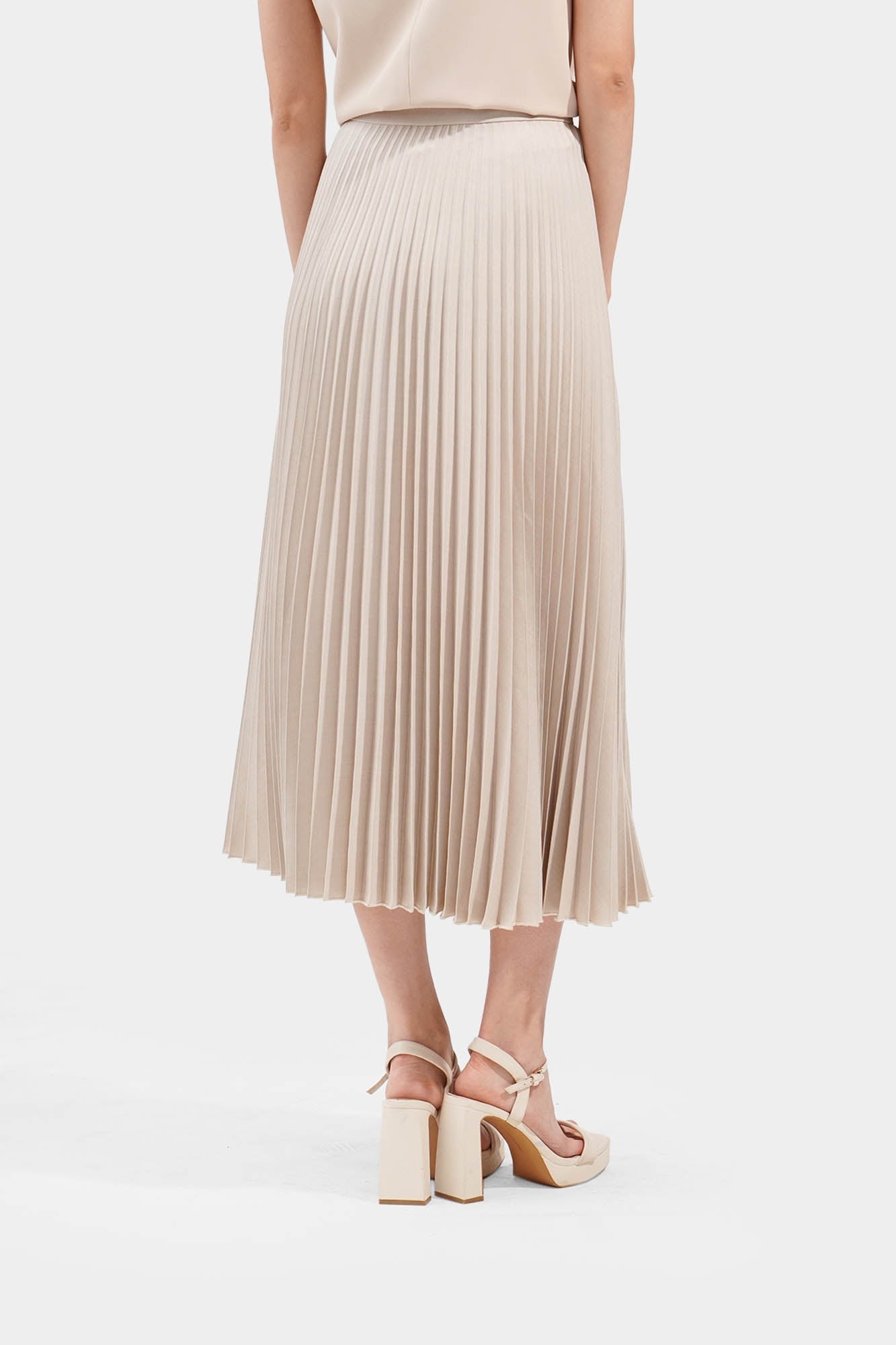 Dida pleats flare skirt Beige (S) Flared skirt Beige Sandro
