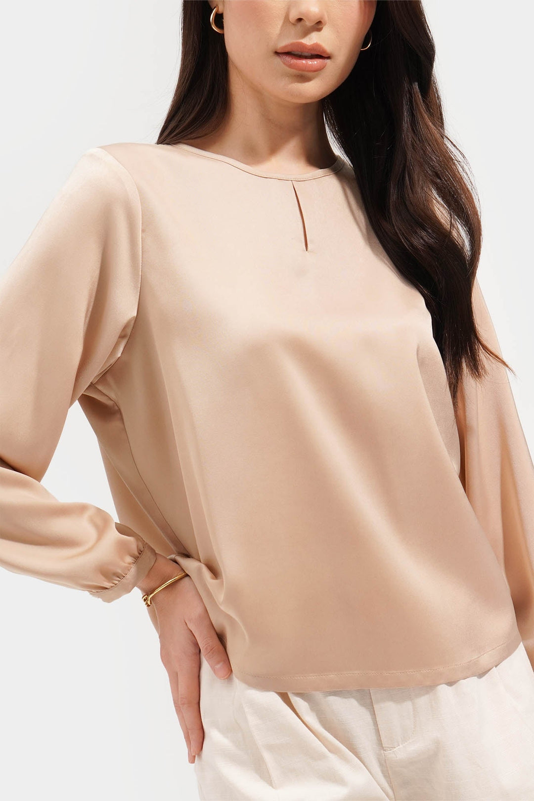Long Sleeve Top with Slit Detail