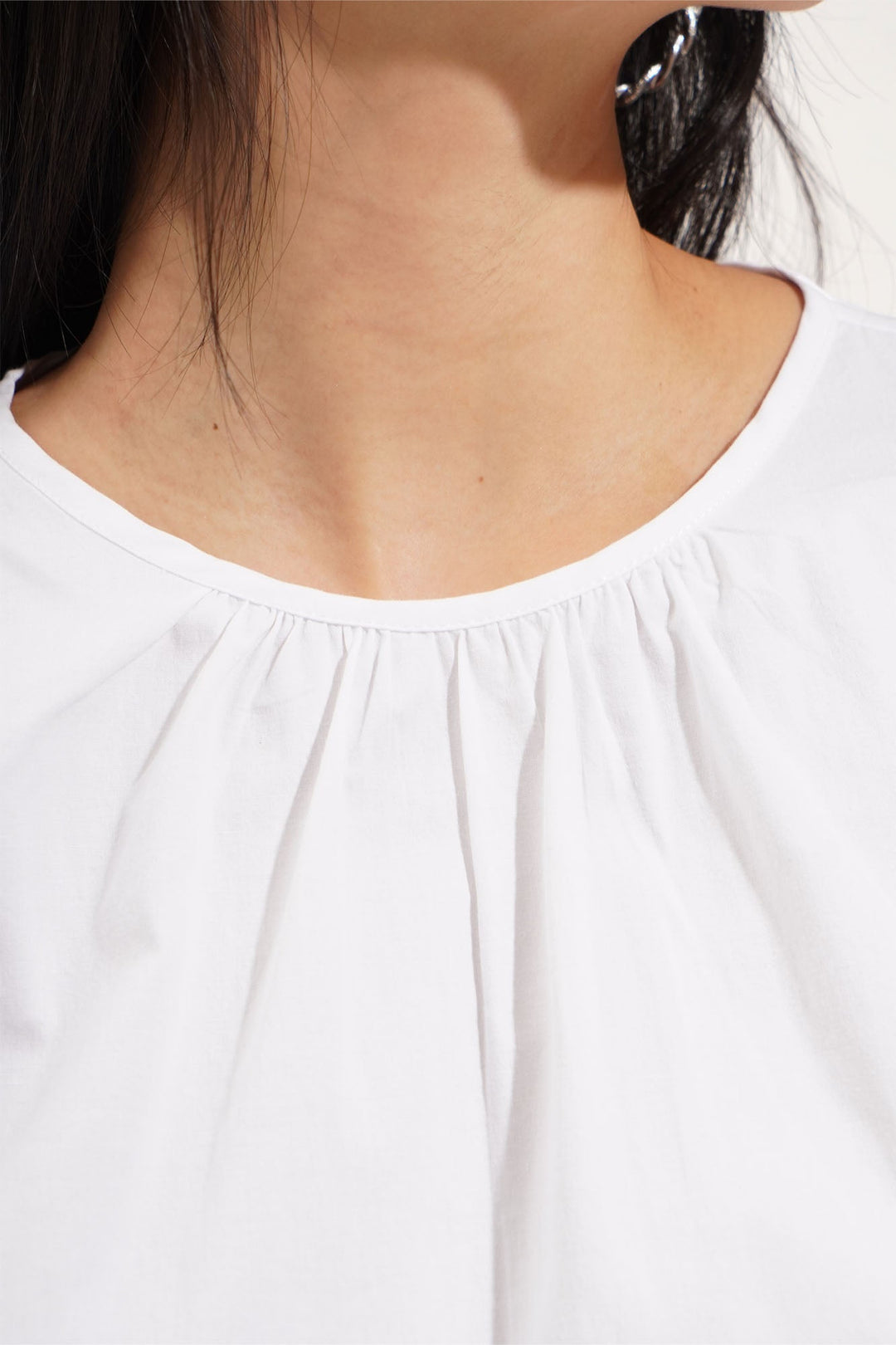 Shirred Puff Sleeves Top