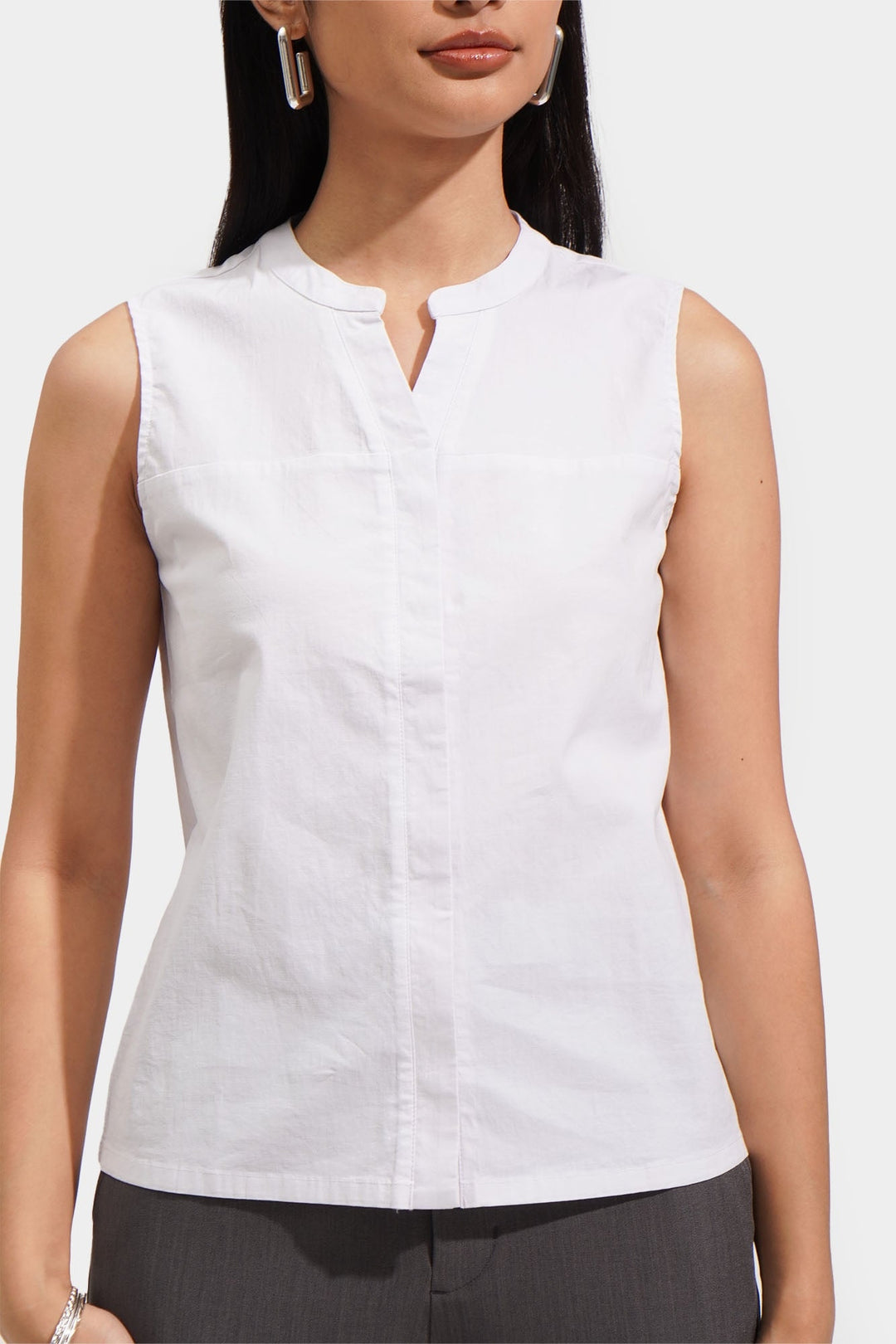 Split Neck Sleeveless Top