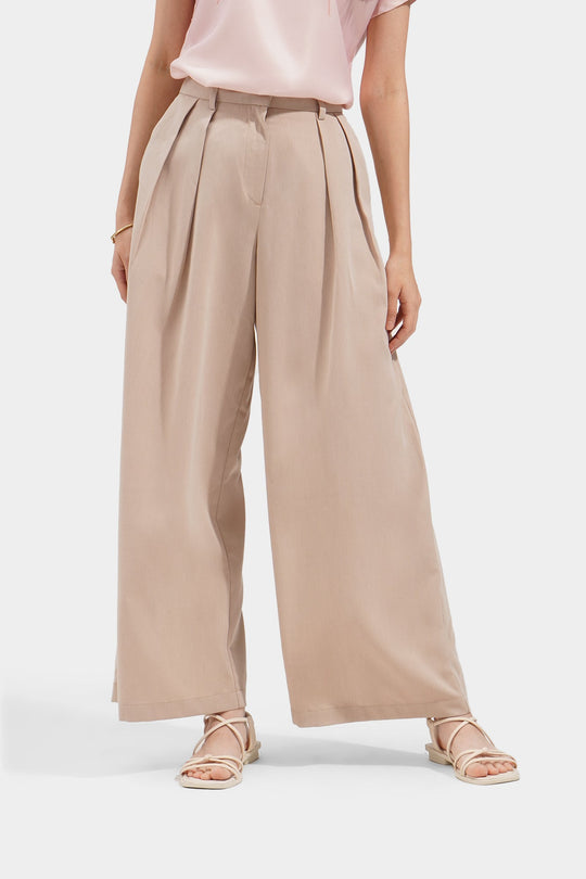 Pleated Wide Leg Trousers
