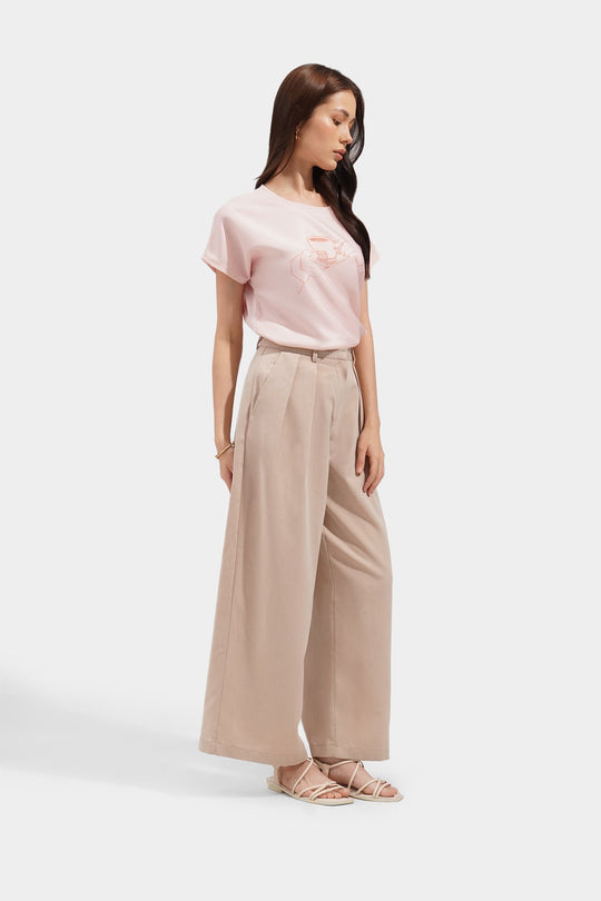 Pleated Wide Leg Trousers