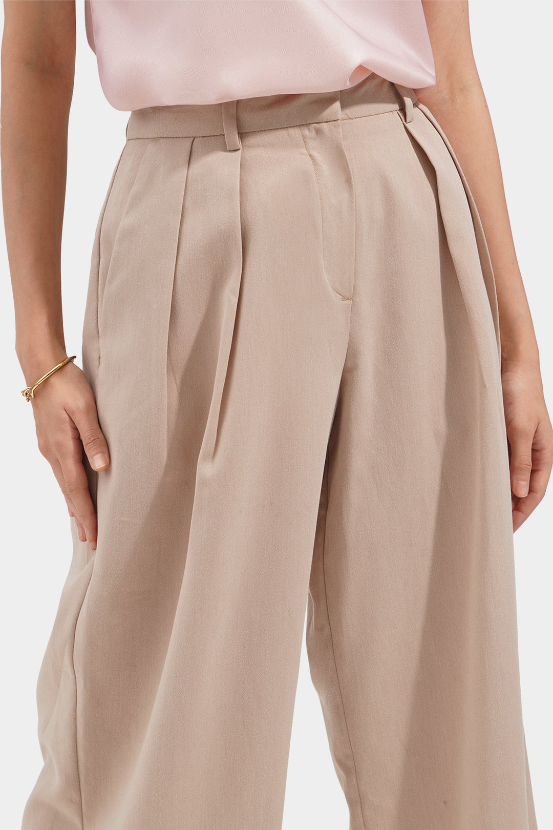 Pleated Wide Leg Trousers