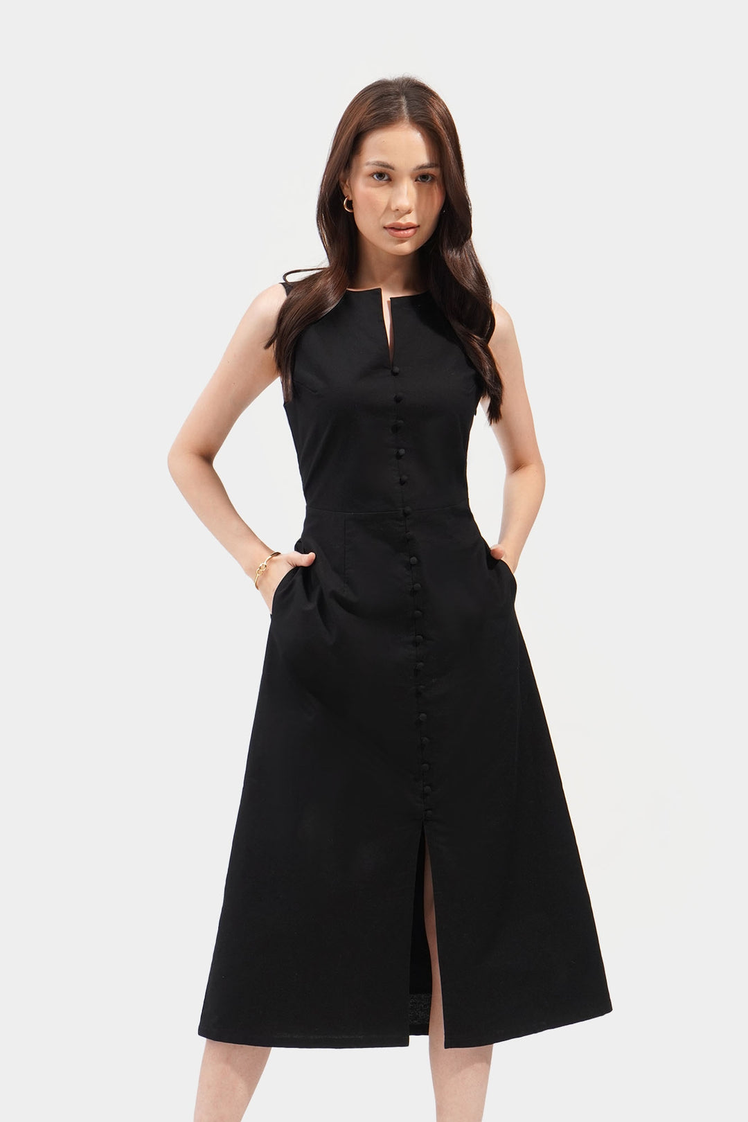 Button Front A-Line Maxi Dress Button Front A-Line Maxi Dress