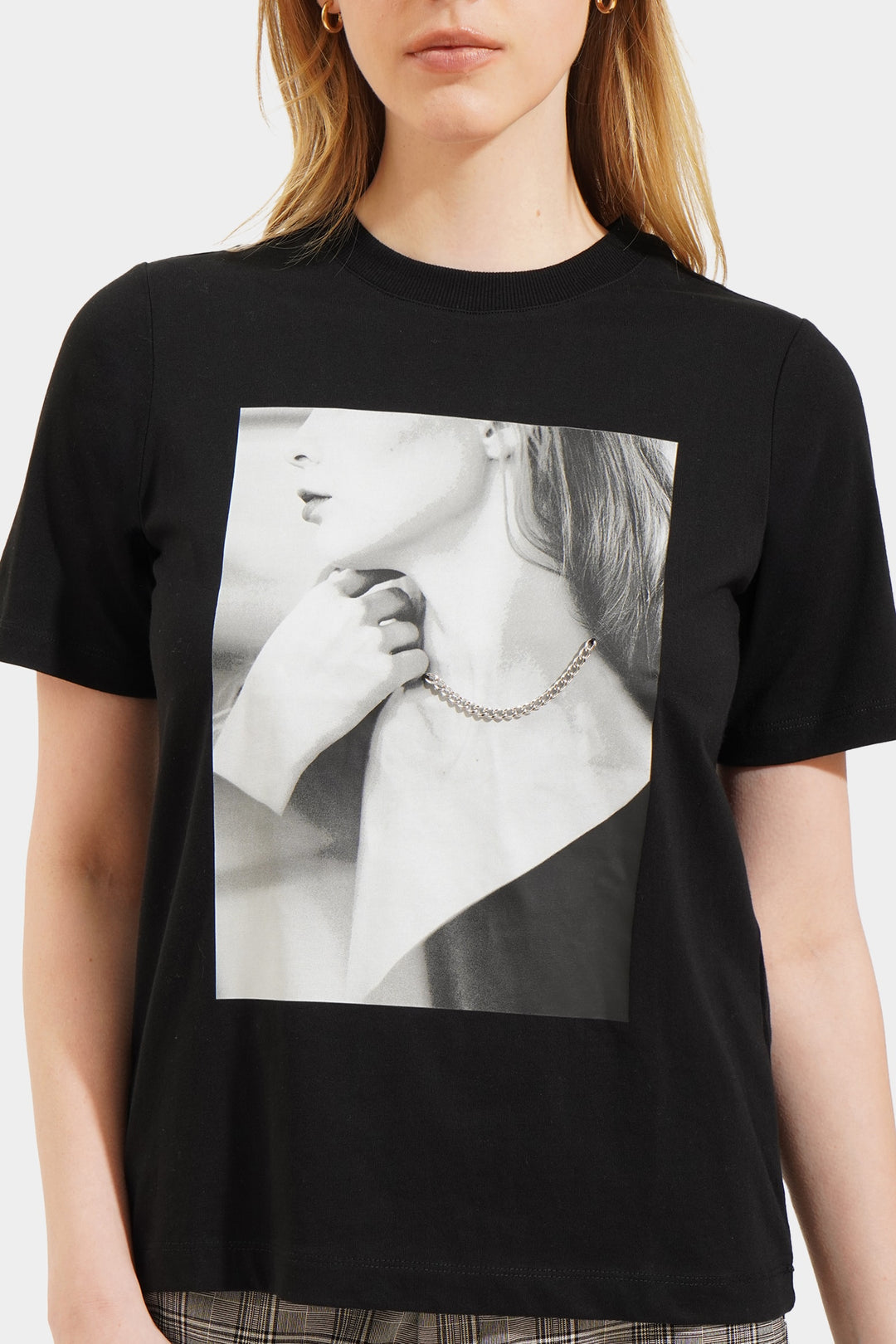 Woman with Necklace Graphic Tee