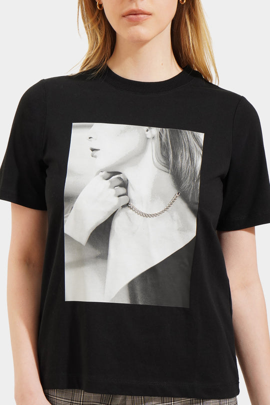 Woman with Necklace Graphic Tee