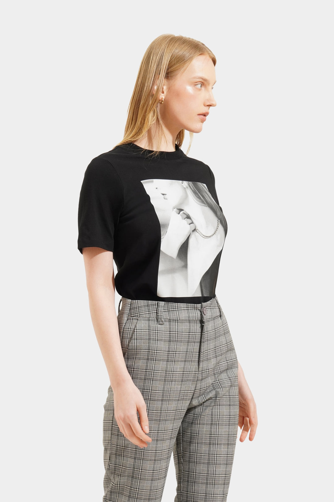 Woman with Necklace Graphic Tee