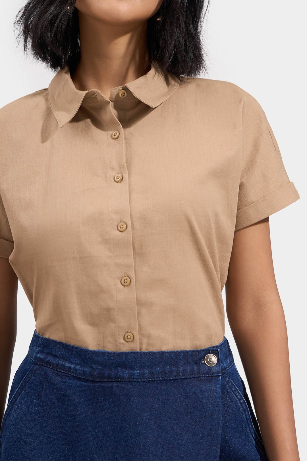 Linen Like Extended Sleeves Shirt