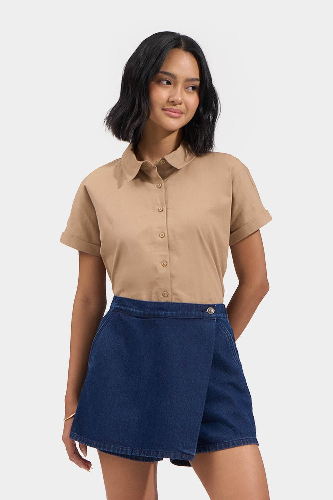 Linen Like Extended Sleeves Shirt