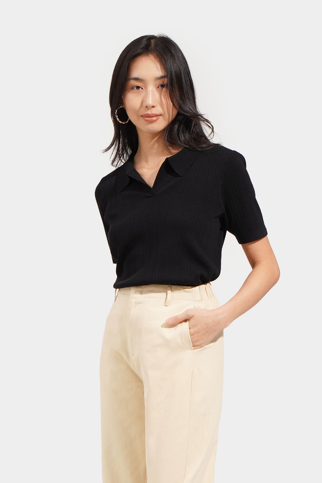 dress slacks and polo shirt The term use Red polo shirt and grey