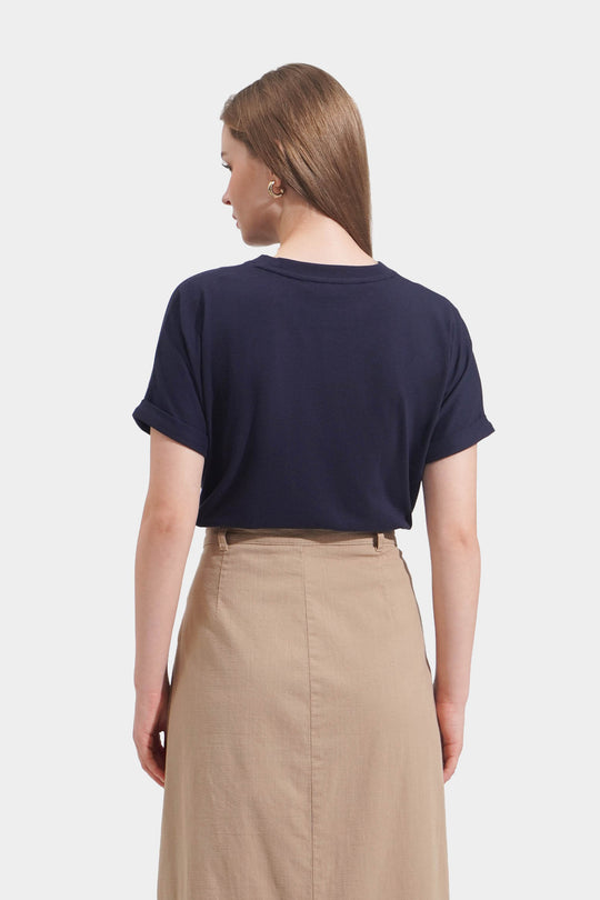 Extended Fold-Up Sleeves Tee