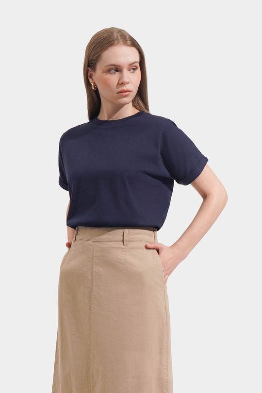 Extended Fold-Up Sleeves Tee