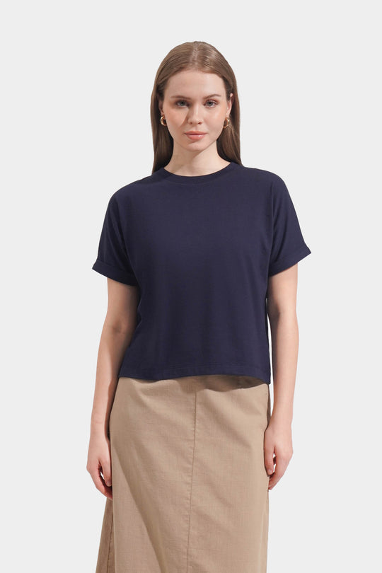 Extended Fold-Up Sleeves Tee